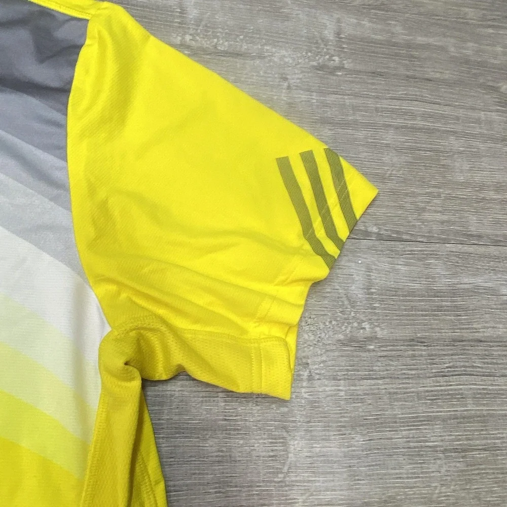 Adidas Shirt Mens Large Yellow Adizero ClimaCool Formotion Short Sleeve‎ Running